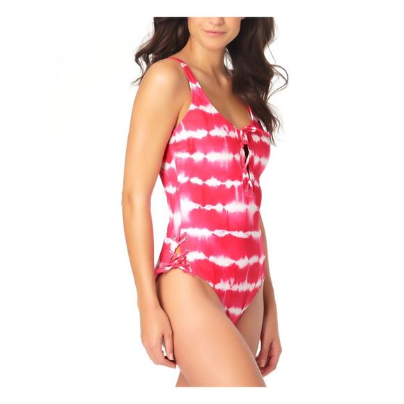 CALIFORNIA WAVES Women's Pink Stretch REMOVABLE CUPS One Piece Swimsuit S - Picture 3 of 4
